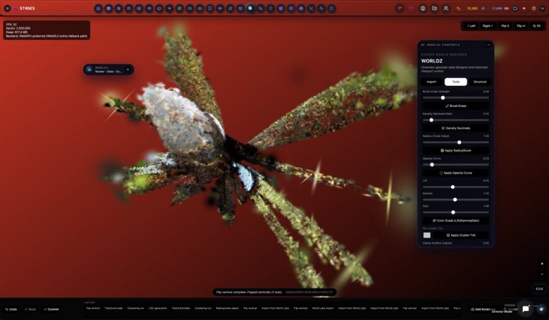 WORLDZ controls panel