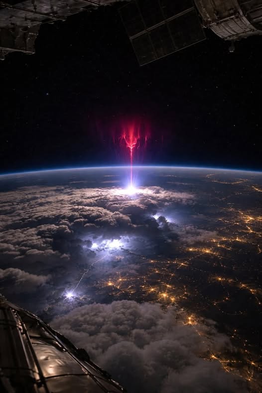 BREAKING🚨: Astronaut Captures Rare Luminous Phenomenon from Earth Orbit.

From hundreds of kilometers above Earth, an astronaut has photographed one of the planet’s most elusive atmospheric displays—an ethereal burst of light that flickers above thunderstorms. 😮

These