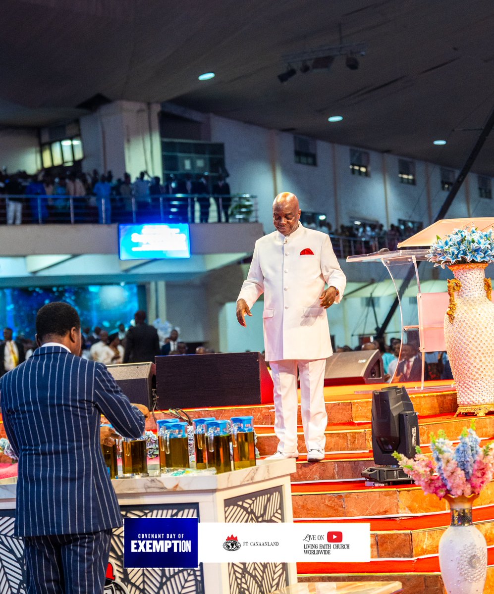 ft_canaanland's tweet photo. 'Exemption Ministration
- When you commit to serving God, the seal of exemption is activated in your life.'- @DavidOyedepoJnr
#ExemptionService
#LFCLiveService
#OpenDoors2026 https://t.co/cU2bT1GFKg