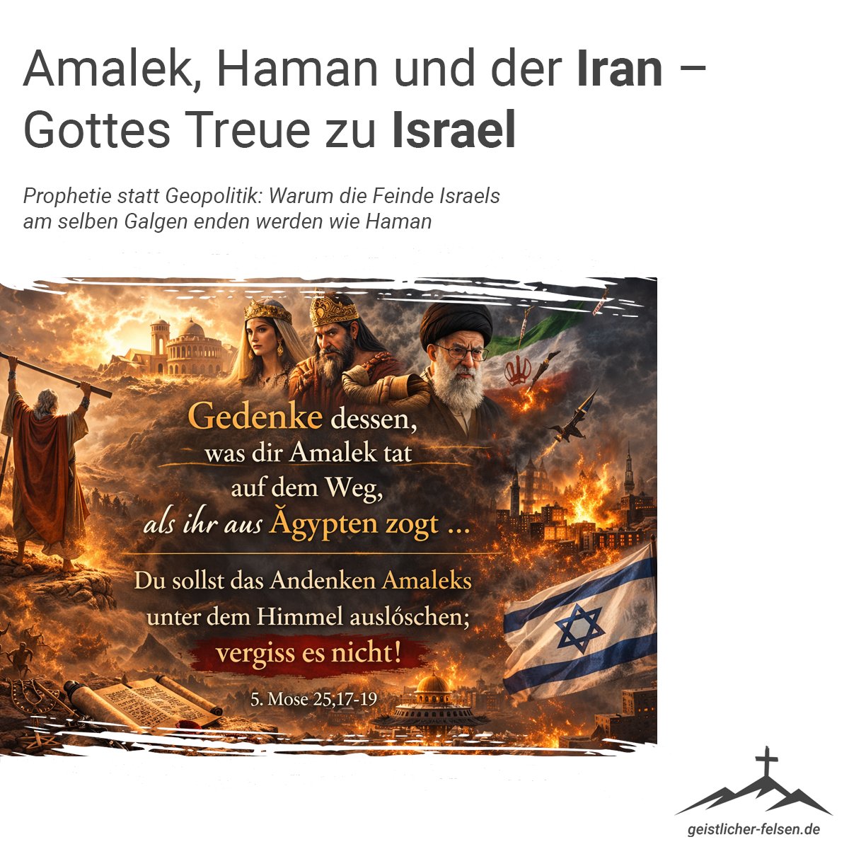 GeistlicherFels's tweet photo. Der Hass des iranischen Regimes gegen #Israel ist kein modernes Phänomen, sondern die Fortsetzung einer uralten Feindschaft. Wer das heutige Israel angreift, wiederholt den Fehler von #Haman. Mächte fallen, aber Gottes Bund bleibt bestehen.
 https://t.co/E2kAoutO6l

#iran #bibel https://t.co/NfWwmsBVJR
