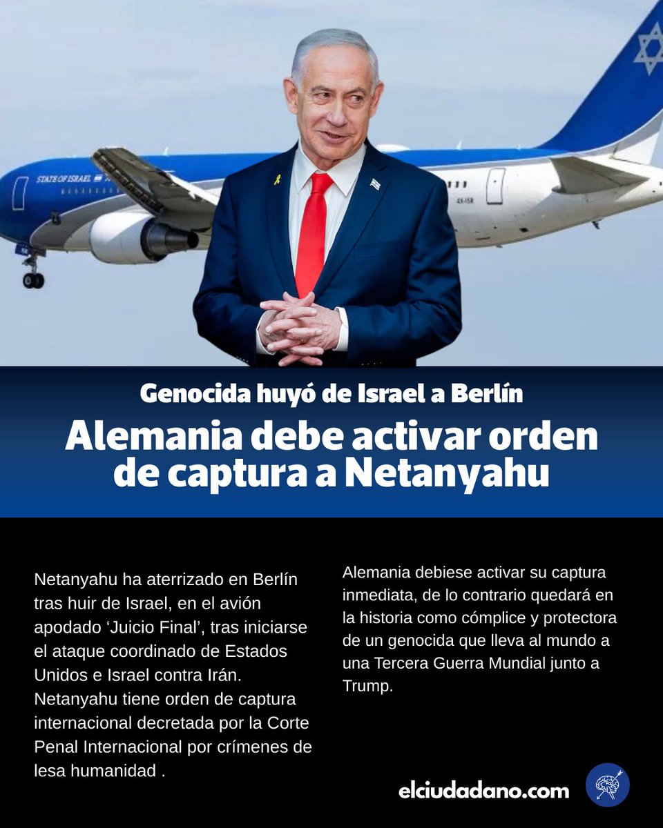 Alemania debe activar orden de captura de Netanyahu por crímenes de lesa humanidad