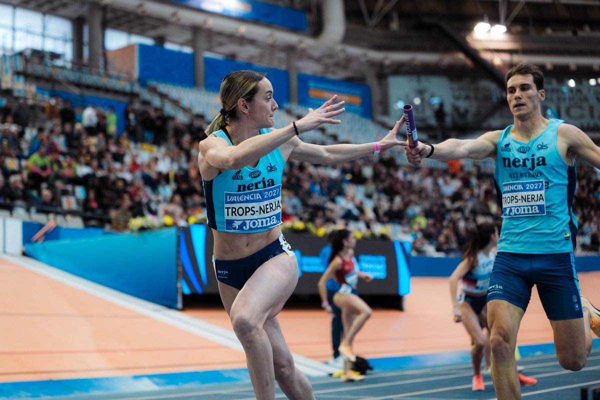 atletismoRFEA's tweet photo. Inauguran el relevo mixto 4x400 m ST
#CEatletismoST #Valencia2026

@Nerjaatletismo abre el palmarés es esta prueba que se estrena en esta edición ⏱️3:23.58 RC

Líder 🇪🇸 del año

👉 Asimismo supone la primera Mejor Marca Española de clubes 

📊 https://t.co/GqXnVWRAeL
📺 @teledeporte
📺 Multipantalla concursos https://t.co/ISqO2bNP5u
📸 https://t.co/8O2UxSLF2w