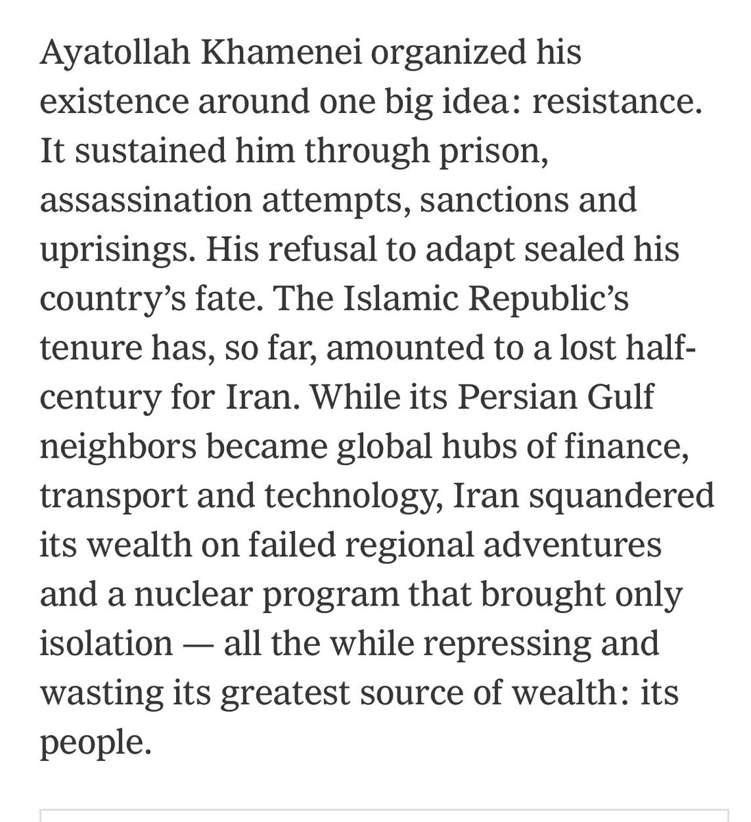 ksadjadpour's tweet photo. My @nytopinion obit of Khamenei https://t.co/CgFPRHfJva https://t.co/thdWTmEIp8