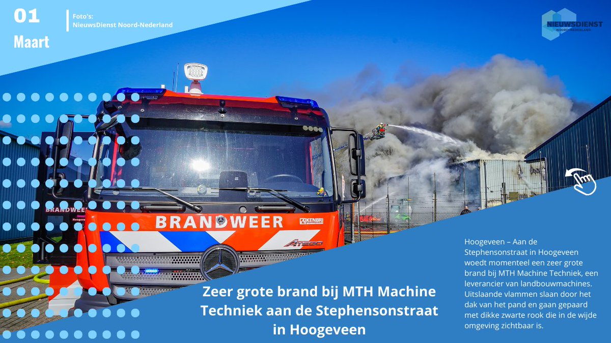 Zeer grote brand bij MTH Machine Techniek in Hoogeveen