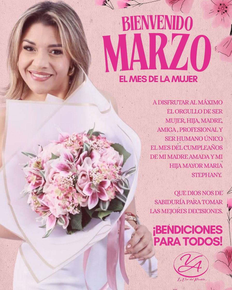 Bienvenido Marzo ! 
El Mes De La Mujer 
A disfrutar al maximo el orgullo de ser Mujer , Hija ,Madre, Amiga ,Profesional y Ser Humano Único.
El Mes Del Cumpleaño de Mi Madre Amada y Mi Hija Mayor Maria Stephany. 
Bendiciones para todos...
#bienvenidomarzo #ciudadojeda