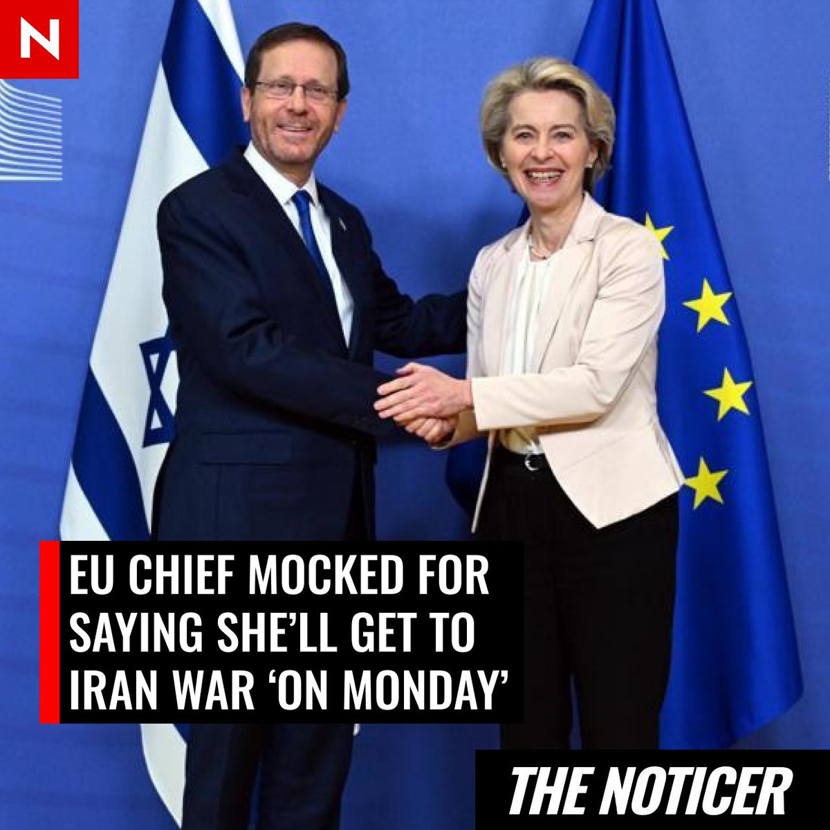 EU Commission President Ursula von der Leyen has been mocked for announcing a security meeting on the war in Iran "on Monday".

"European strategic irrelevance"