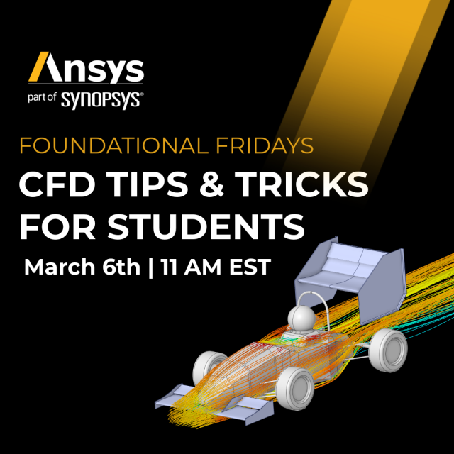 Join the CFD Tips and Tricks for Students webinar, part of the Foundational Fridays series, and gain practical insights that will elevate your simulation skills and confidence! bit.ly/4aVTGD9