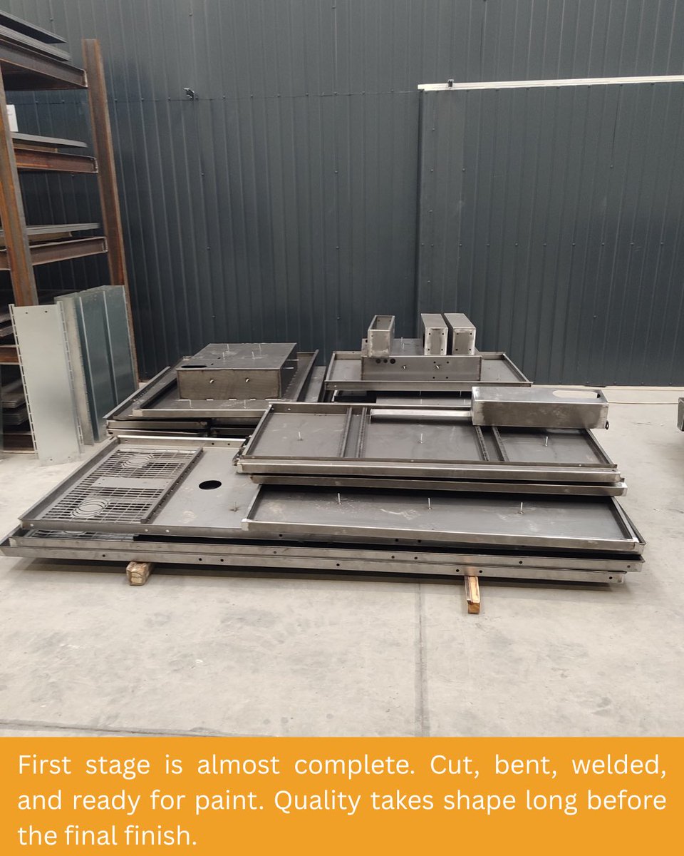 EnergenGensets's tweet photo. In our factory, each canopy moves from precision fabrication to automated priming and a C4H-level industrial coating, ensuring maximum corrosion protection and a flawless finish.
.
.
#generators #canopy #industrialpaint #energen #bauma https://t.co/Gcri8rownj