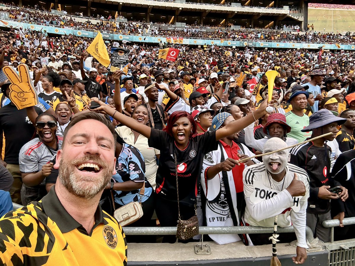 RoryPetzer's tweet photo. The score was kak, but the vibe definitely was not. Best day! ❤️ #SowetoDerby https://t.co/COExgIqAzd