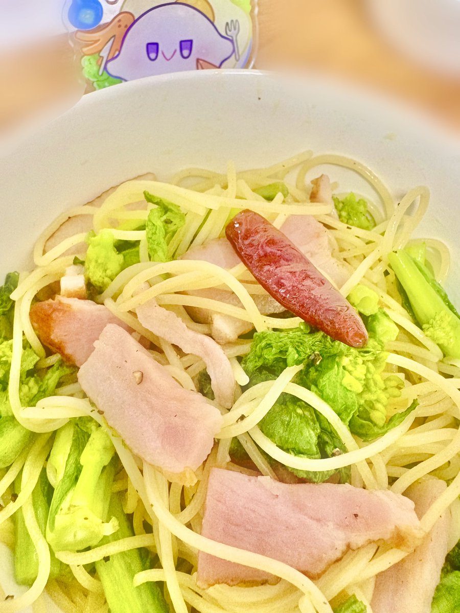 菜の花のペペロンチーノ🍝 ˎˊ˗