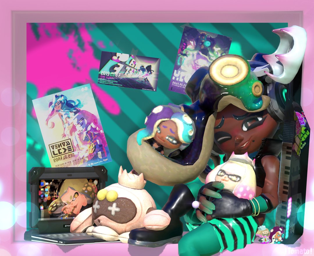 ✨🐙💚💗~Love for Inkopolis Square's freshest DJ~💗💚🐙✨

[Happy #MAR1na Day!^^]

#Splatoon3 #Blender3D #Marina