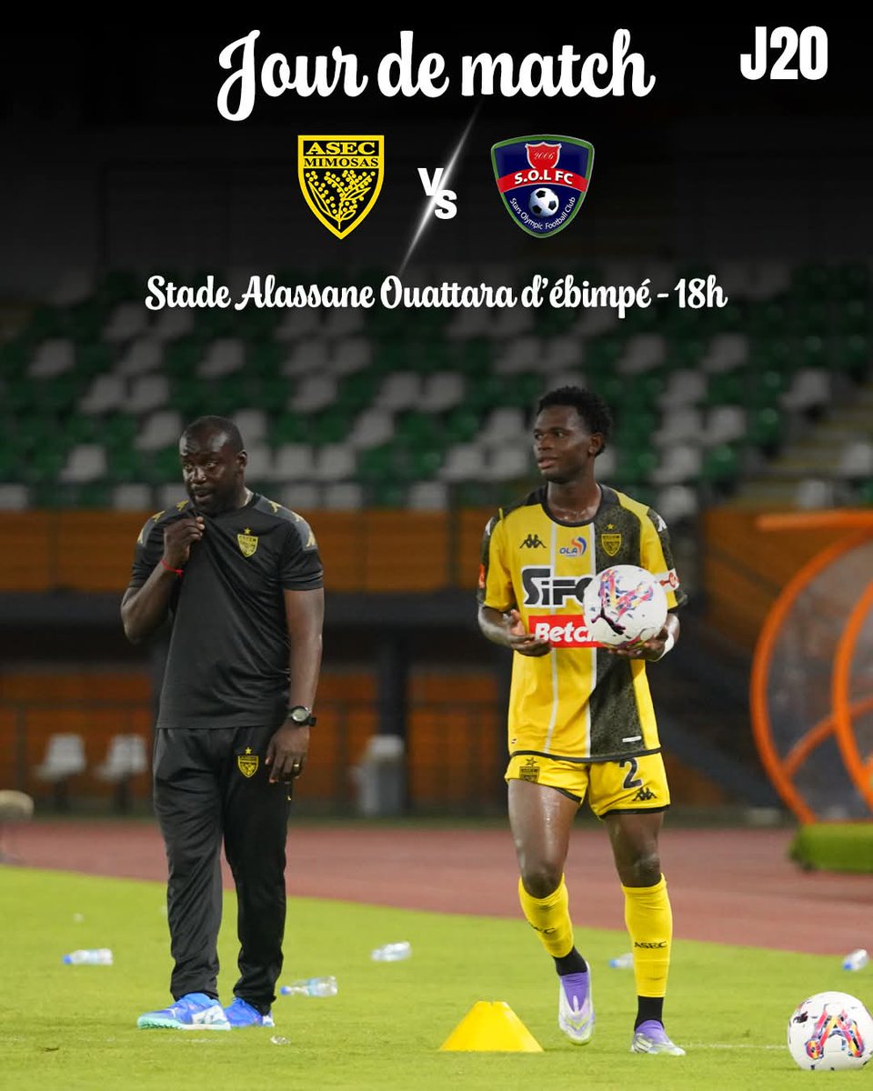 #Ligue1Lonaci🇨🇮
J20

Matchs du jour 🗓️ 

Bouaké FC vs ISCA | 15H30 🕞 
Stade de Bouaké 🏟️ 

AFAD vs Racing Club | 15H30 🕞
Complexe Sportif de Bingerville 🏟️

FC San Pedro vs SOA | 15H30 🕞
Stade Laurent Pokou 🏟️ 

ASEC vs SOL FC | 18H
Stade Alassane Ouattara d'Ébimpé 🏟️