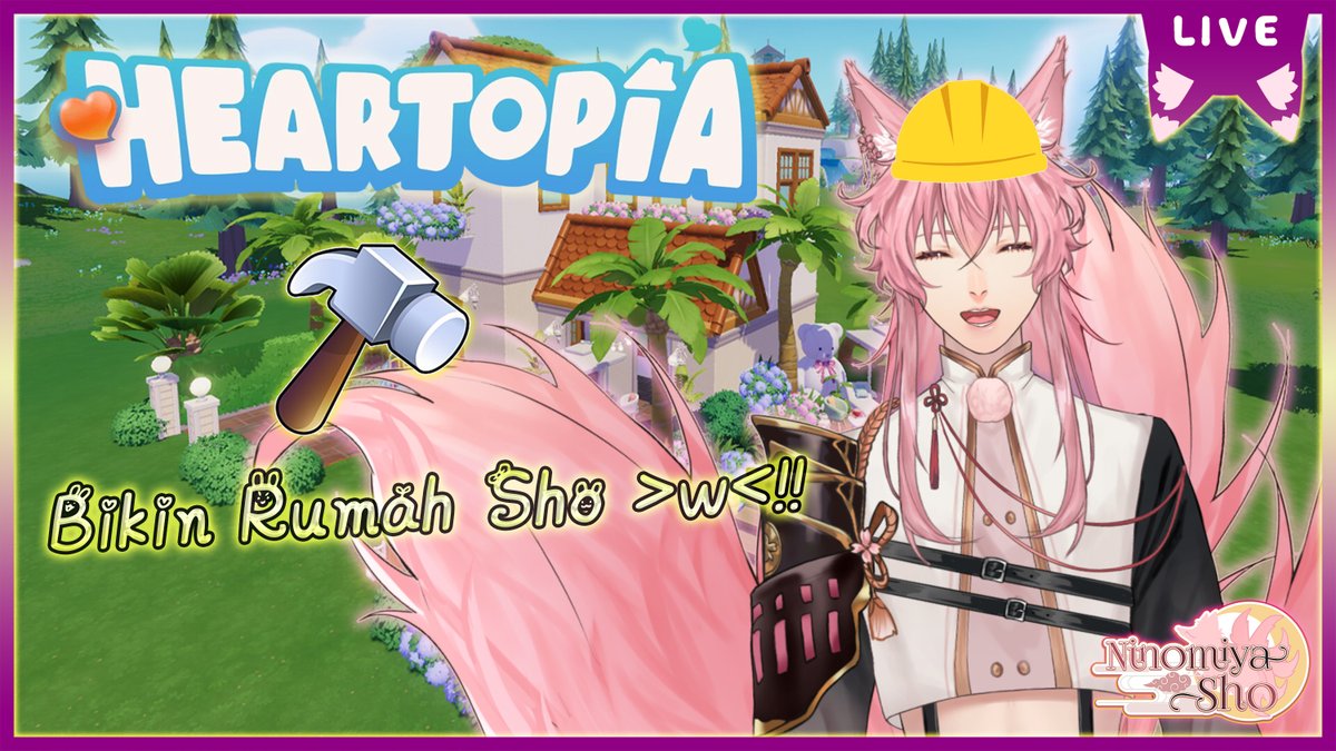 NinomiyaShoVT's tweet photo. 【Heartopia🌻】• Finally Building Sho's House~>w<🔨
//>w<//
⏰Tonight at 20 : 00 p.m. (GMT+7) ~
⛩️Waiting Room : https://t.co/fPy5seWe9H
//>w<//
#SeiShoW #vtuber #heartopia https://t.co/HzqCcT2trH