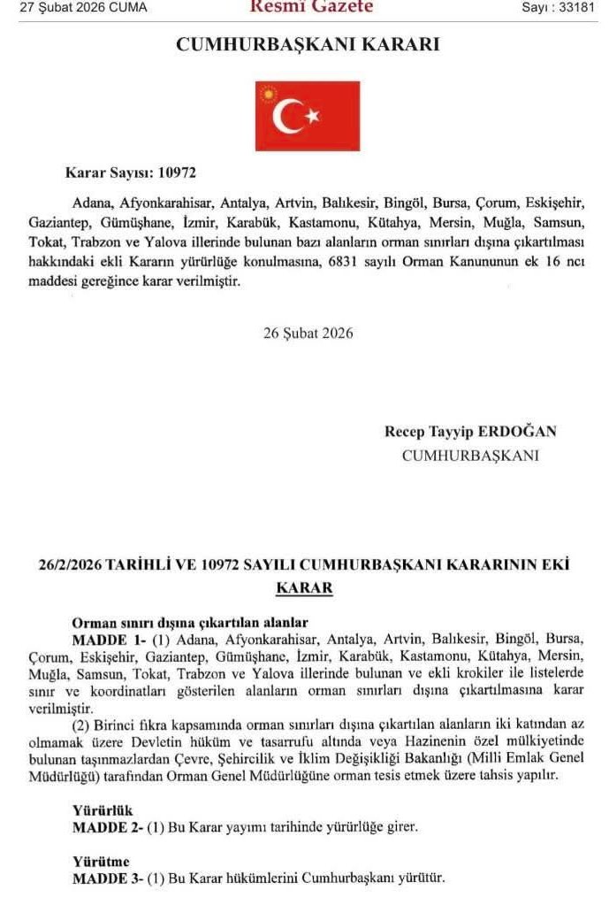 Dünya, İran’da yaşananları, Hürmüz Boğazı ihtimalini ve büyüyen savaş riskini konuşurken; bizde bazı ilanların “sessiz sedasız” yayımlanması tesadüf mü?

Milletin gözü dışarıdayken içeride toprağa göz dikilmesi kabul edilemez.

Küresel şirketler siyanürle maden çıkaracak, biz de