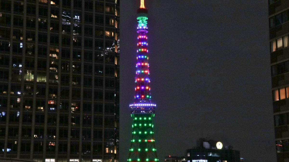 今夜の東京タワー🗼　東京マラソン2026 ライトアップ