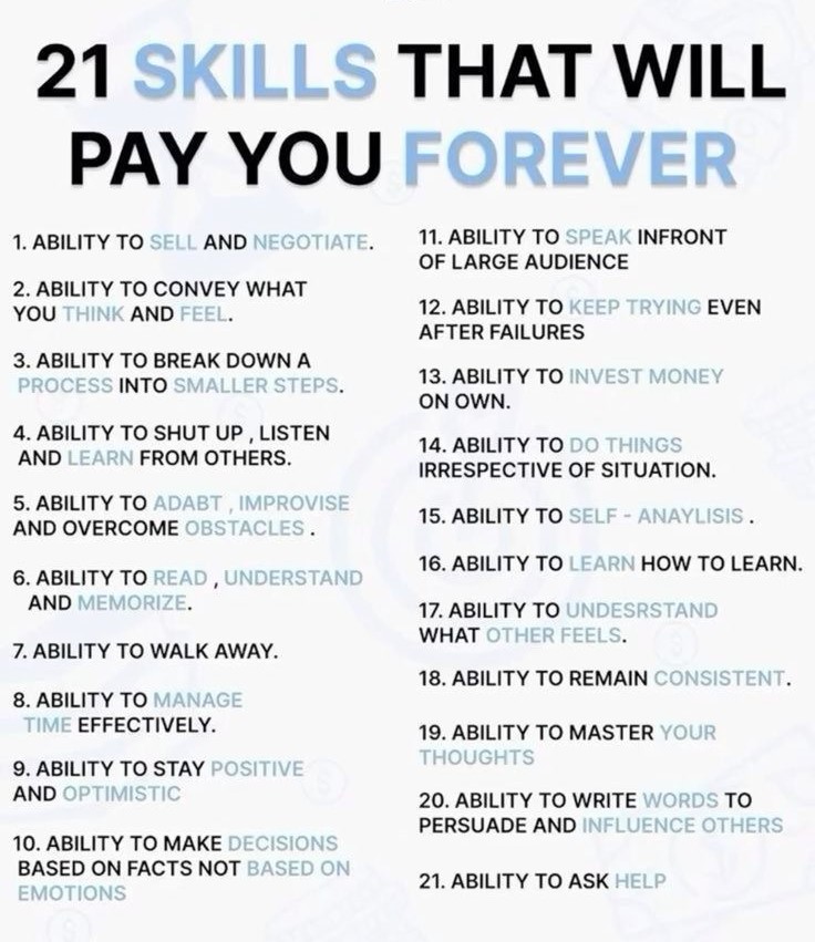 HoliHappiness's tweet photo. 21 Skills That Will Pay You Forever. https://t.co/cZbrxTmqRB