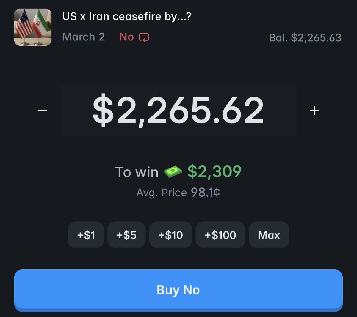MrBugsyTrades's tweet photo. There are so many free bets rn

Taking this +1.9% https://t.co/VSA3t6XBCy