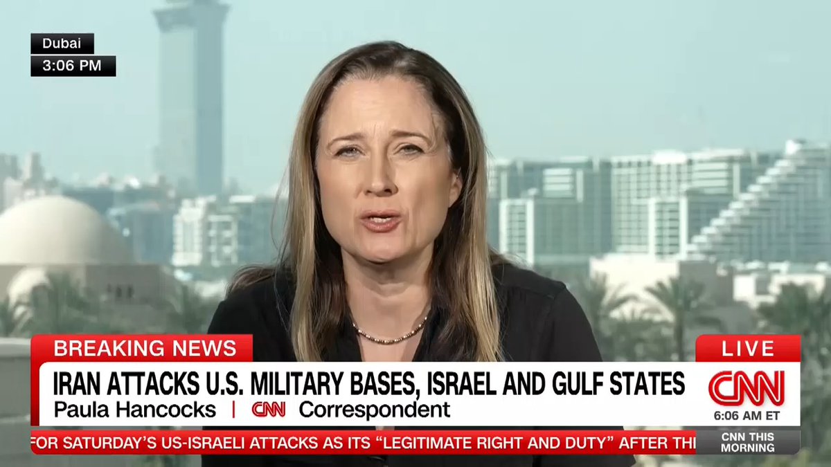 cnnipr's tweet photo. Tehran has launched fresh retaliatory attacks across the region in the wake of Khamenei's death.

CNN's reporters are on the ground, with the latest:
📍@npwcnn @JDiamond1 in Tel Aviv
📍@NicRobertsonCNN in Riyadh
📍@BeckyCNN @PHancocksCNN in Abu Dhabi
📍@BijanCNN in Doha https://t.co/lczXkba6Hz
