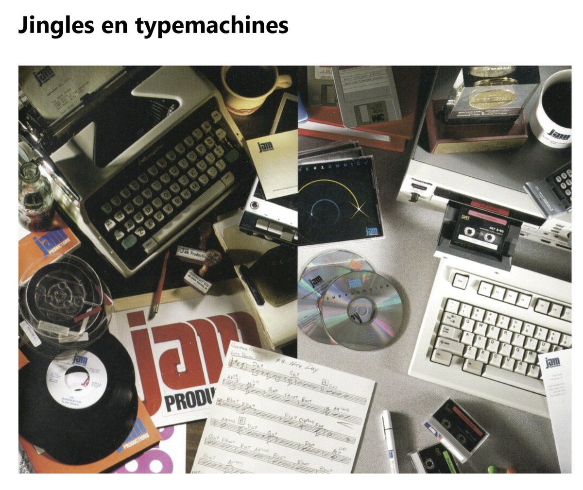 Wat is de overeenkomst tussen jingles en typemachines? 
Lees en luister, en je weet het antwoord.  
jingleweb.nl