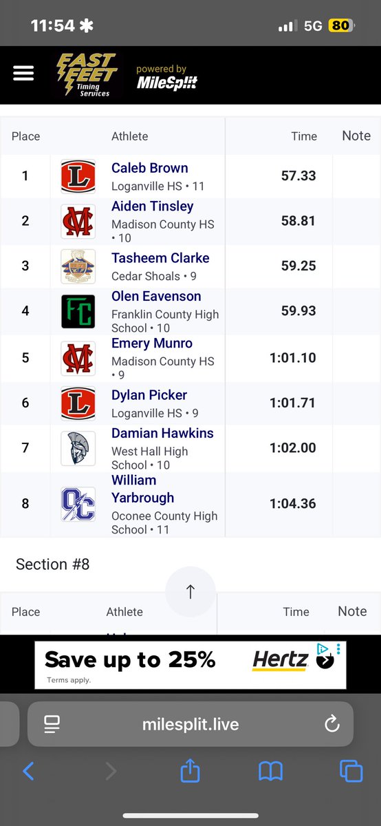 Caleb_Brown2008's tweet photo. I had a great experience at North Oconee yesterday, I pr’d in the 400 running a 57.33. This is only the beginning.  @CoachTrent1 @og_triple_og @travismillerx13 @LHSAthl https://t.co/0ZIV8XB4UM