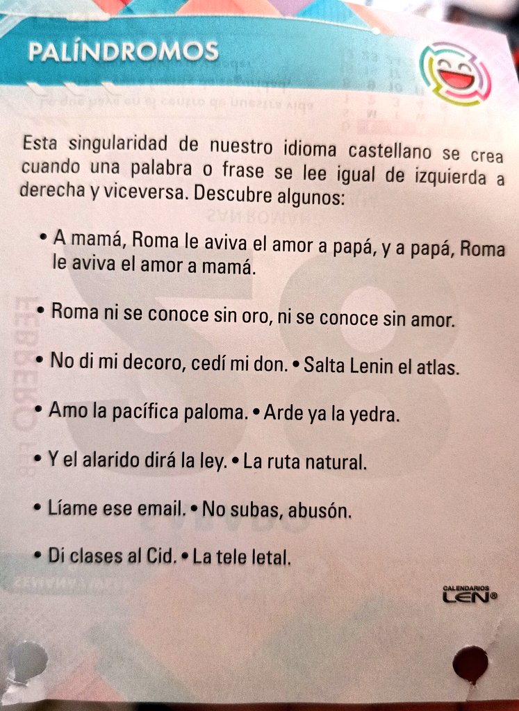 ilusionista's tweet photo. Palíndromos para los desintegrados #ECDQEMSD https://t.co/V8ojs2VdYg