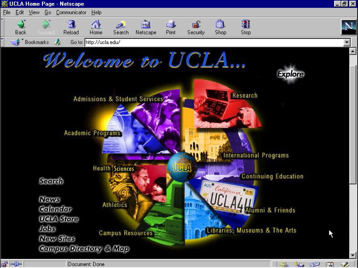 RetroTechDreams's tweet photo. UCLA's website in 1997 https://t.co/gnycRZEl8T