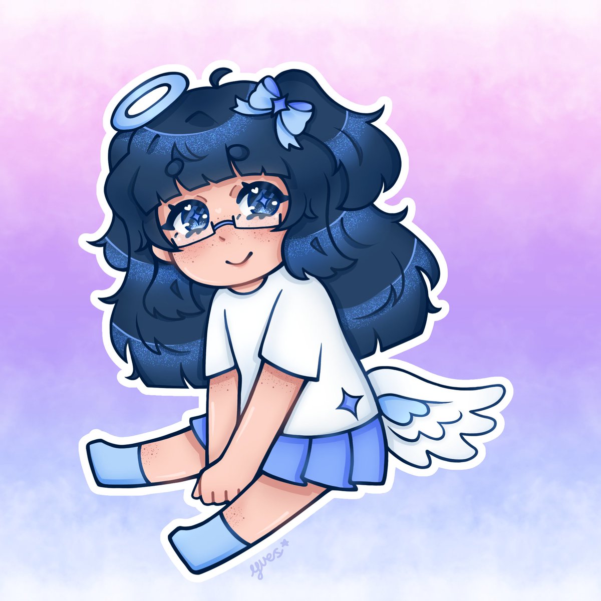 Omg I can finally post these !! I made art for <a href="/unistars_sct/">Uni☆Stars</a> that I turned into keychains and pin badges to give as gifts !!! It was so wonderful seeing the 3 of them perform today, and I'm still full of excitement from it despite my exhaustion 🩷💜🩵