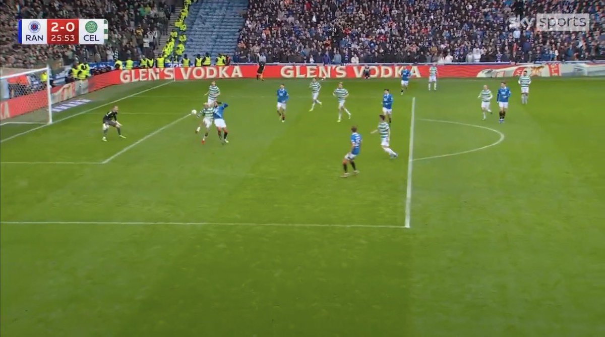 at fault for both the Rangers goals, the wee mad lunatic that he is