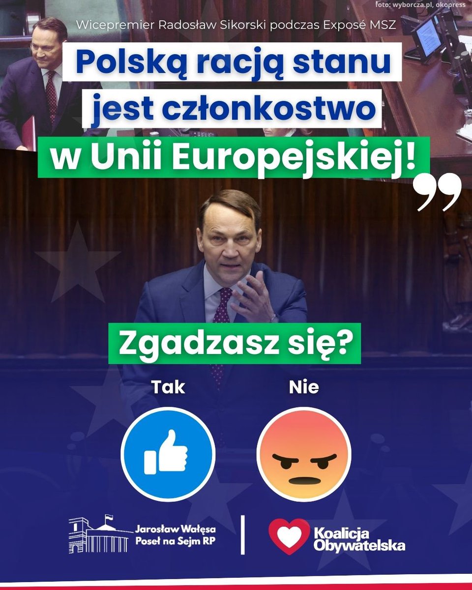 Zgadzacie się z premierem Radosławem Sikorskim? ✌🏻
