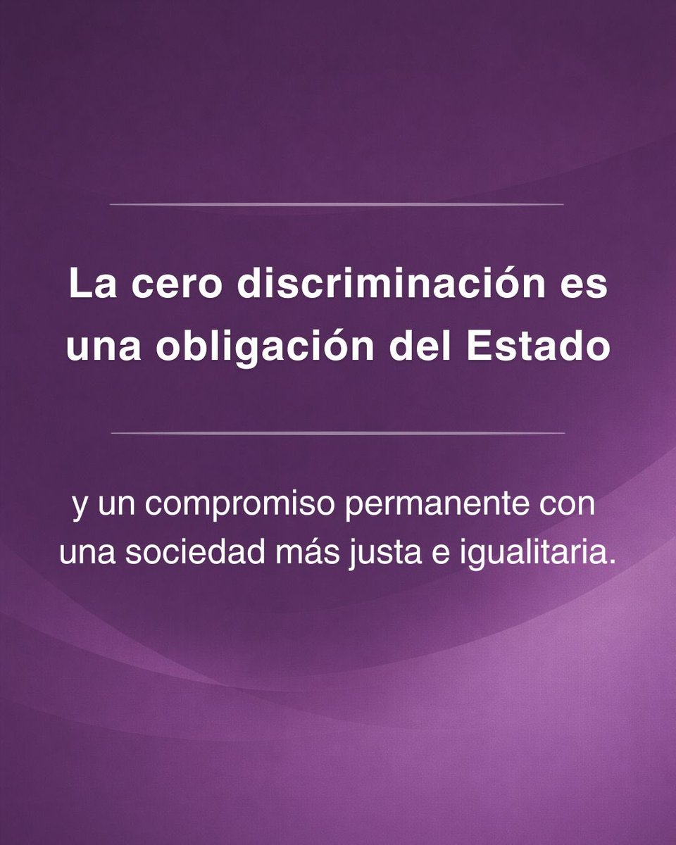 En el Día de la Cero Discriminación, reafirmo que la igualdad y la dignidad deben traducirse en justicia efectiva para todas las personas.
La no discriminación es un principio constitucional y un compromiso permanente con una sociedad más justa.
#CeroDiscriminación
