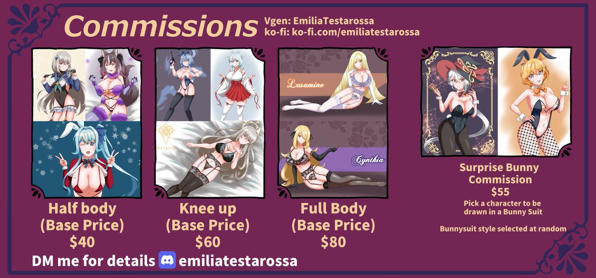 EmiliaTestarossa | Commission OPEN tweet media