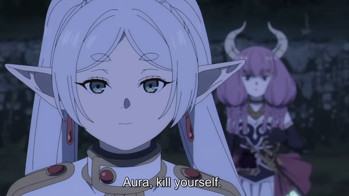 finished season 1 of #frieren. this scene was one of my favorite moments. also, the flower magic that created a field of flowers was just beautiful ♡ 🌸🩵🪄