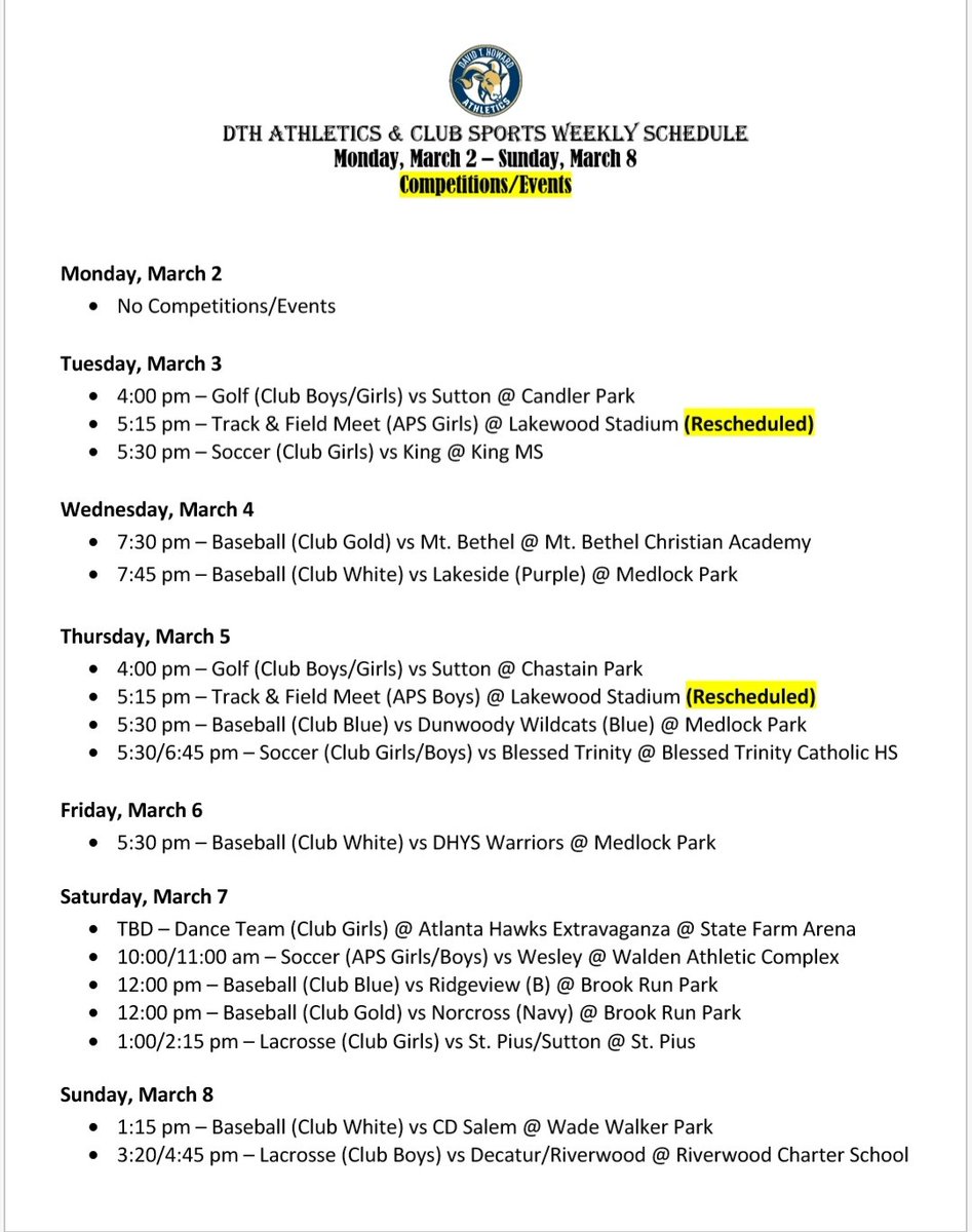 D.T. Howard Activities tweet media