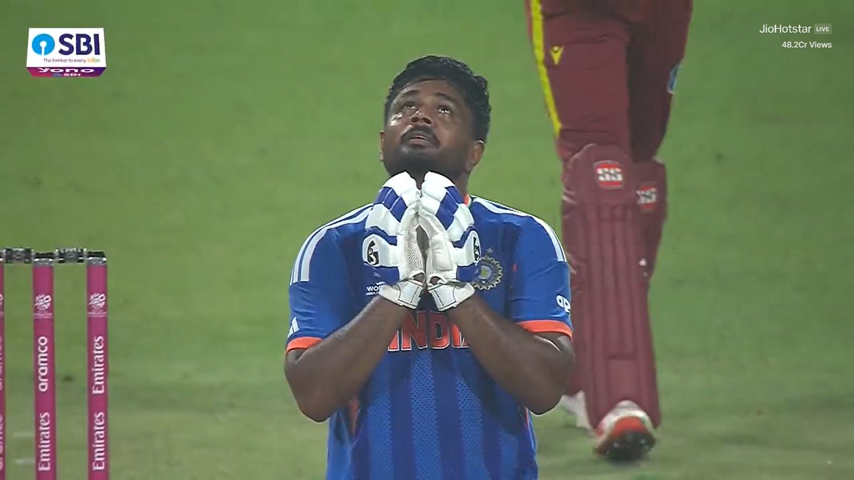 Sanju Samson straightaway thanked the god after taking India to semi-final❤️🥹