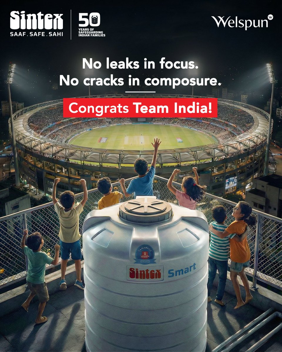 sintex_india's tweet photo. When the intentions are pure and the preparation is strong, the win is guaranteed.

Congratulations, Team India, on the glorious win!

#Sintex #SahiHaiSintex #SabseSafeHamesha #SafeWaterWithSintex #T20WorldCup https://t.co/G2ZXI8QR8X