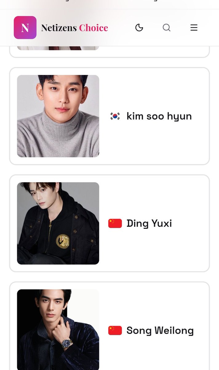 vanessaalthea26's tweet photo. Originally, Kim Soo-hyun wasn’t included in The Most Handsome Man Alive 2026 poll on the Netizen Choice app, but now he has finally been added to the list. So pls keep voting for KSH. https://t.co/qYBP1v84uC