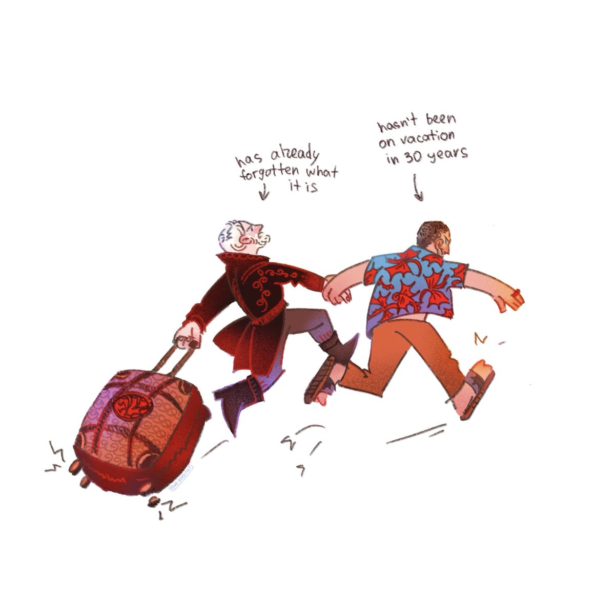 blue_bird1967's tweet photo. Baelor: Byeee, Ser Duncan! Valarr, look out for them😙

Valarr: . . .

obviously #hammeranvil and big but lowkey scared ser #duncanthetall with #maekarlings
#AKOTSK https://t.co/UbcRpyceDA