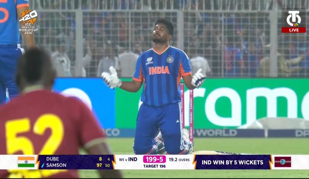 comradevsingh's tweet photo. When Sanju Samson gets going, cricket looks effortless. 🔥
This is Sanju Samson 
#INDvsWI #T20WorldCup #T20WorldCup2026 https://t.co/LBtHMpzNRW