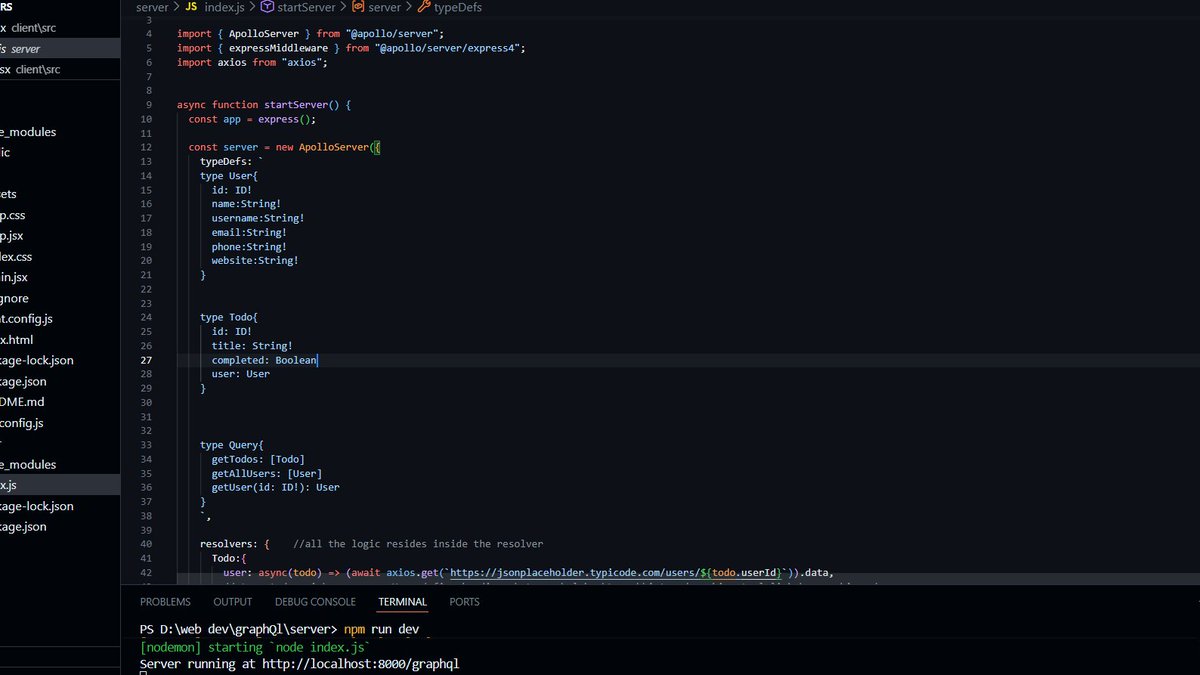 A_parmit's tweet photo. Just dove into GraphQL
Key takeaway: Unlike REST's fixed endpoints, it lets clients request exactly the data needed in 1 query-slashing over/under-fetching, boosting perf &amp; simplifying APIs for full-stack devs
@piyushgarg_dev @ChaiCodeHQ #graphql #Backend #Coding #BuildInPublic https://t.co/IsazszhqHS