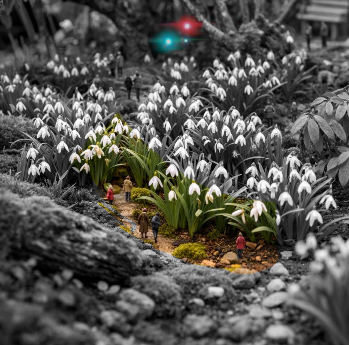 #Gedicht

Frühlingstraum

In grünen
Farben des Frühlings
die Leichtigkeit
eines Gedankens

ein Weg umsäumt
voll weisser Glocken
in leisen Tönen
flüstert die Natur

so durchscheinend
bunte Lichter schweben
Liebende werden daraus
Träume gebären

🍀🌱🌸🌿☘️

Schönen Abend euch.