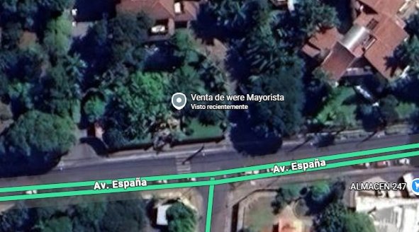 Si buscas la casa de Horacio Cartes en Google Maps te sale esto:
