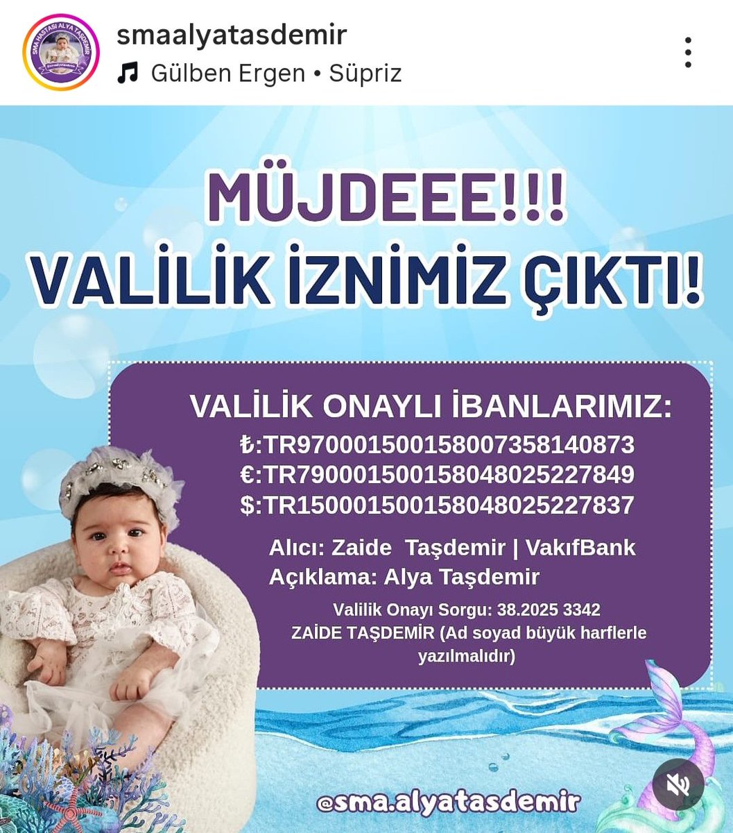 YGMTRZ's tweet photo. @smaalyatasdemir 
SİZLERİN DESTEKLERİ SAYESİNDE, SMA TİP - 1 ÖLÜMCÜL VE İLERLEYİCİ KAS HASTASI ALYA TAŞDEMİR BEBEĞİN, KAYSERİ VALİLİĞİ ONAYLI YARDIM KAMPANYASI 🥳%36 OLDU🥳. AZLAR ÇOĞALDIKÇA ÇOK OLUR, HAYDİ TÜRKİYE 🇹🇷 SEN DE ALYA BEBEĞİN VALİLİK İZİNLİ KAMPANYASINA DESTEK OL. https://t.co/W3BmpHuchw