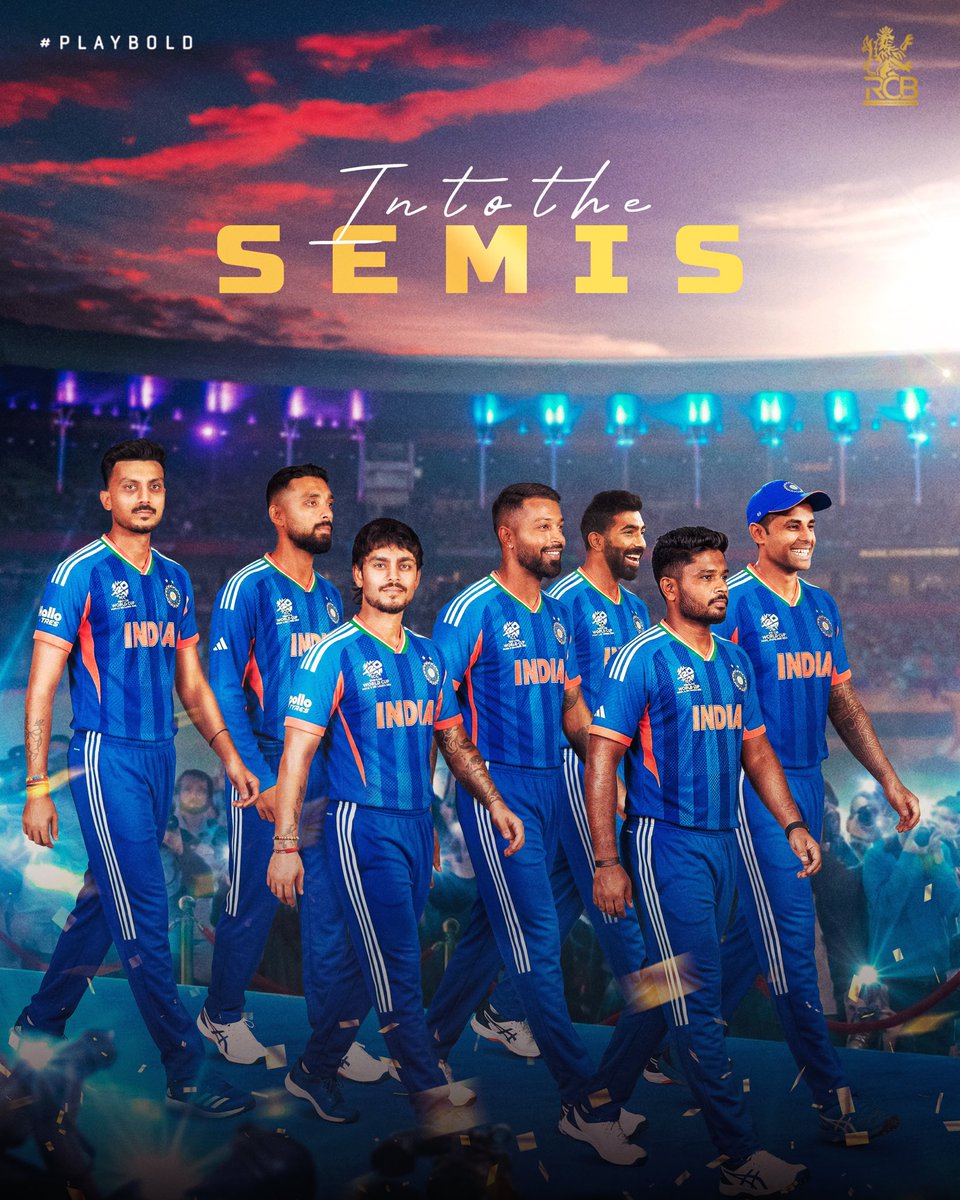 Booked our spot in the semis. 🎟️🔥

Now the real business begins. 👊

#PlayBold #ನಮ್ಮRCB #T20WorldCup