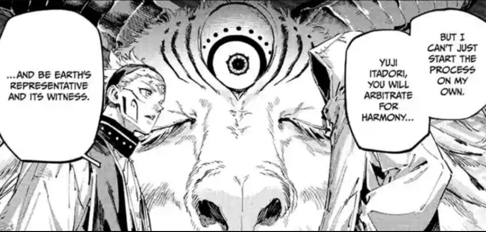kostivedae's tweet photo. same as in Simurians' speech bubbles, so it really can be kalyan's.
There's also this panel that feels ominous to me - the eye staring with unknown intent, this slight darkening towards the top of the panel. https://t.co/ztaMBQSaob