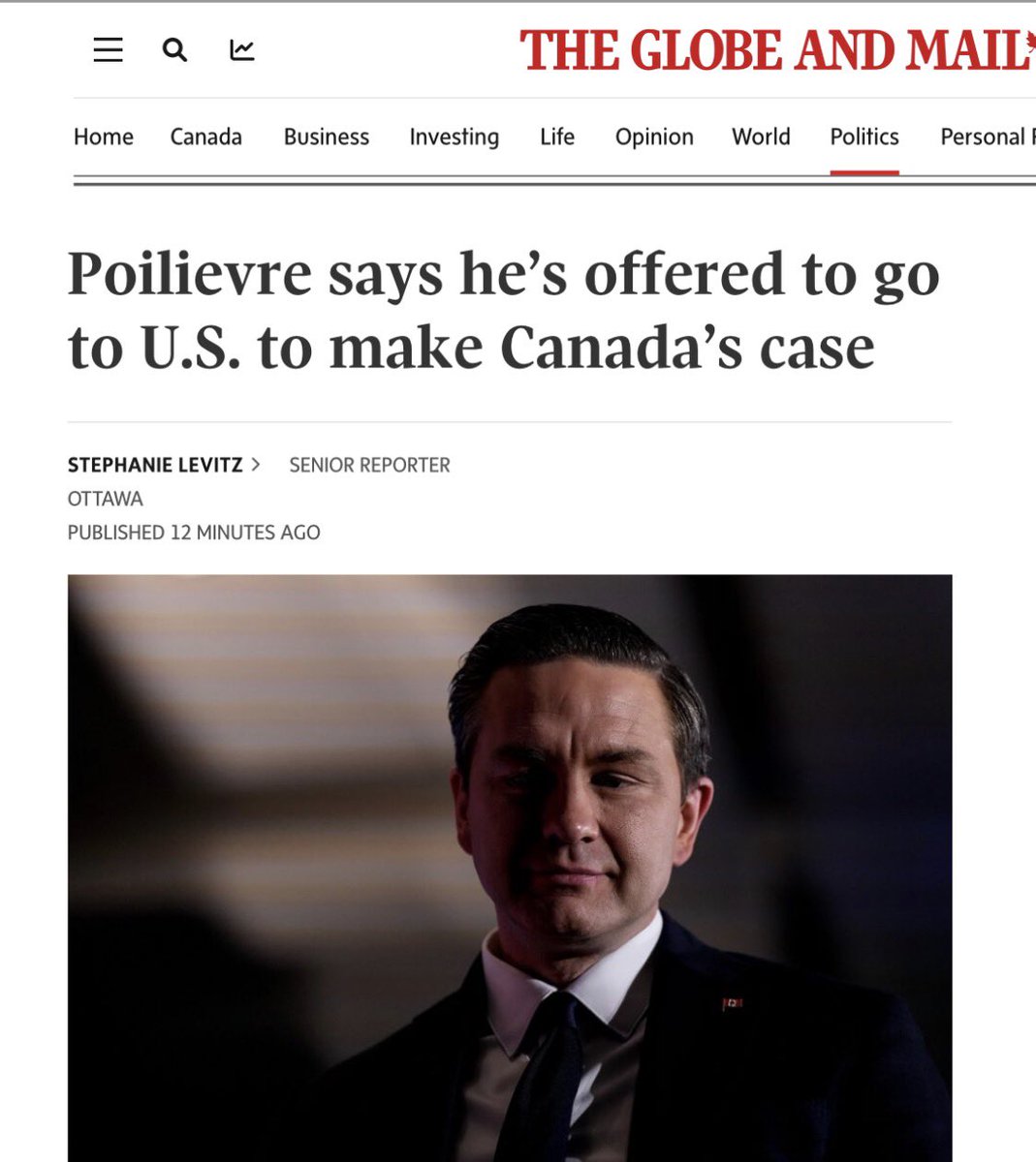 HUGE NEWS

Pierre Poilievre offered to go down to Washington DC to speak to negotiators. 

As a United Canada all party lines working together

This is genius

LET PIERRE COOK 👨‍🍳