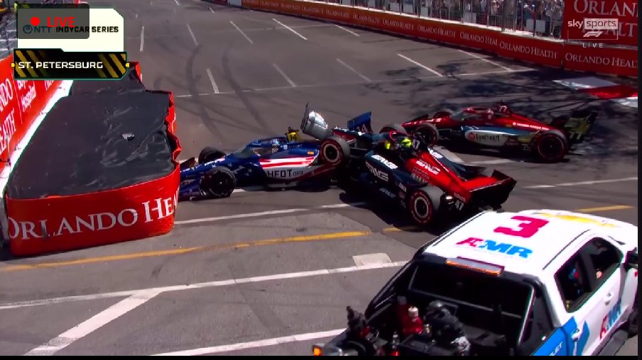 MsportXtra's tweet image. #Indycar #StPete #FirestoneGP FCY. It's Stingray Robb and Santino Ferruci but Mick Schumacher is the unlucky one. #MsportXtra @TomGaymor