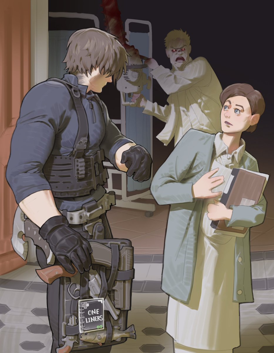 Holy shit a Zombie! How will Leon save that nurse!? #ResidentEvilRequiem  #RE9