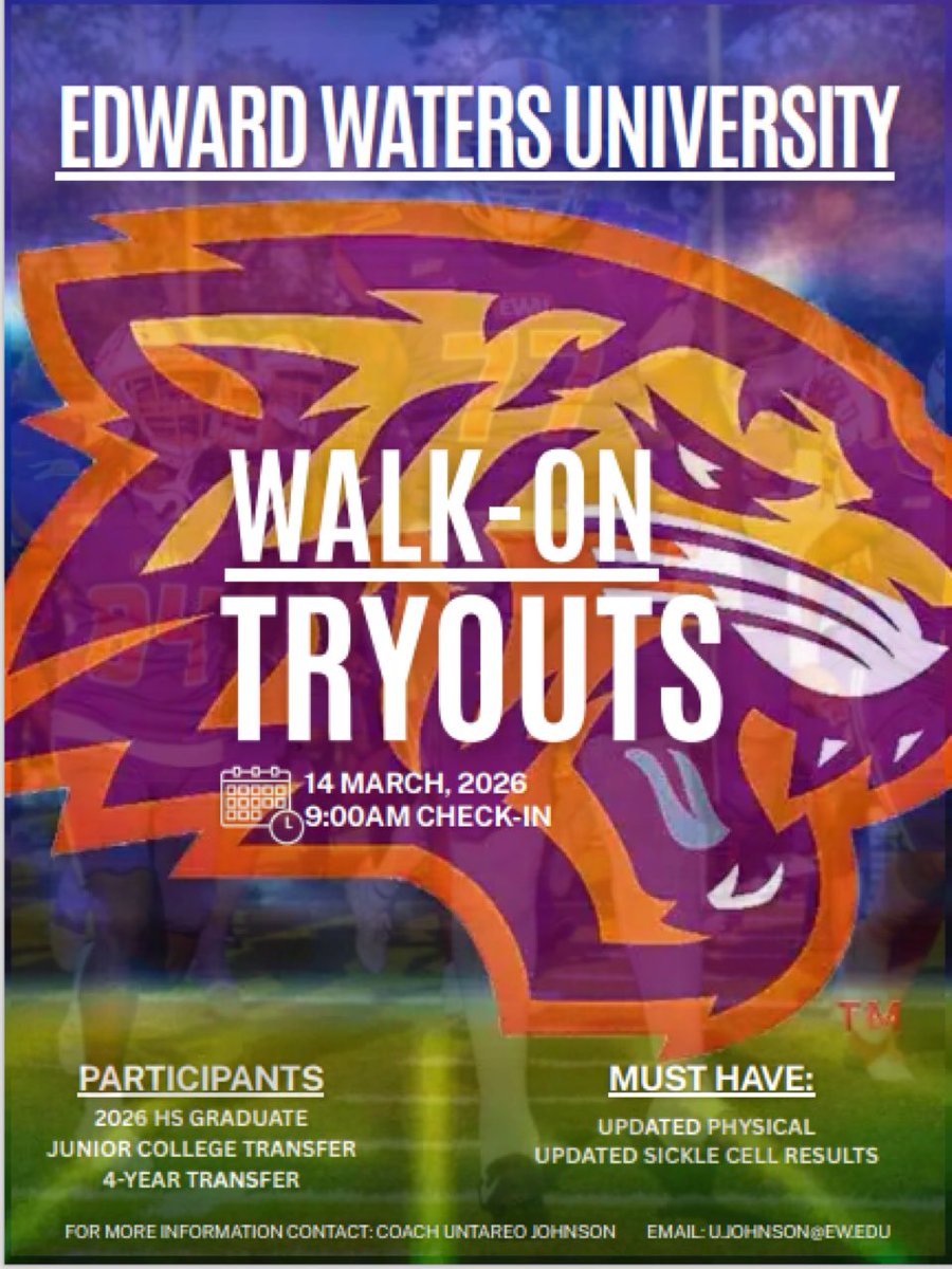 ICoachLBs's tweet photo. Walk on Tryouts are coming up March 14th 2026! Please bring an updated physical and sickle cell test results. Go Tigers!! 🐅 https://t.co/cZUThE5ZKa