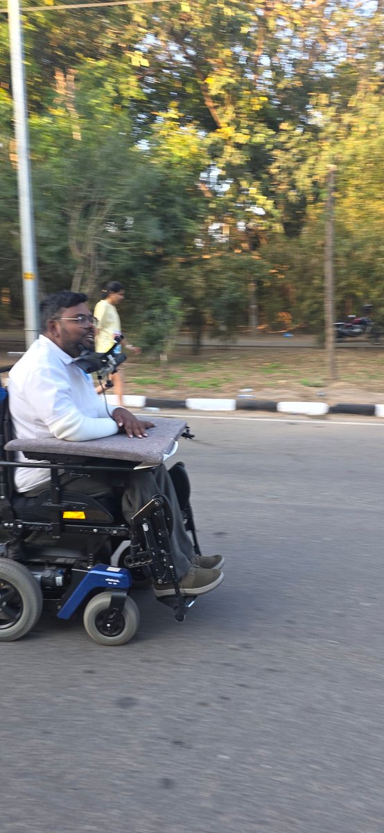 It’s been a long time, but I completed 5km today at the #ChandigarhMarathon. ​It’s easy for onlookers to underestimate the effort, but navigating a marathon course using chin-control with a spinal cord injury is one of the toughest things I do. <a href="/Gulab_kataria/">Gulab Chand Kataria</a> <a href="/PIBChandigarh/">PIB in Chandigarh</a>