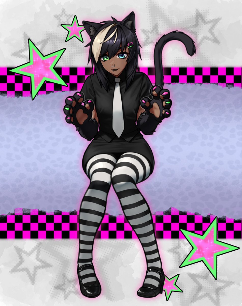 Katie got a new look~ 🩷💚🖤